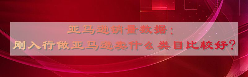 亚马逊销量数据：刚入行做亚马逊卖什么类目比较好?