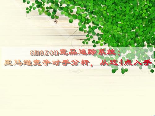 amazon竞品追踪系统：亚马逊竞争对手分析，从这4点入手