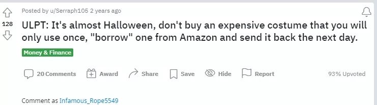 Reddit热帖：“千万不要买万圣节产品，跟亚马逊借一天就还！”